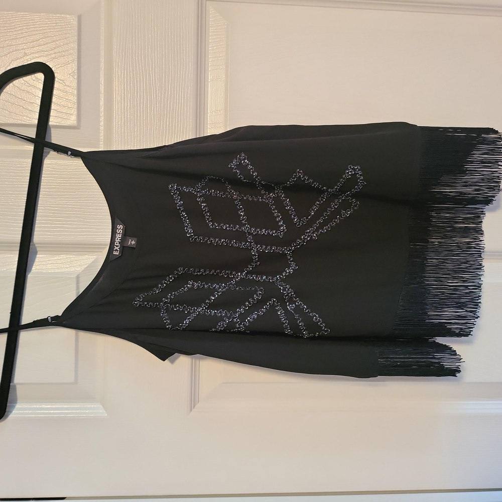 Express fringe tank top